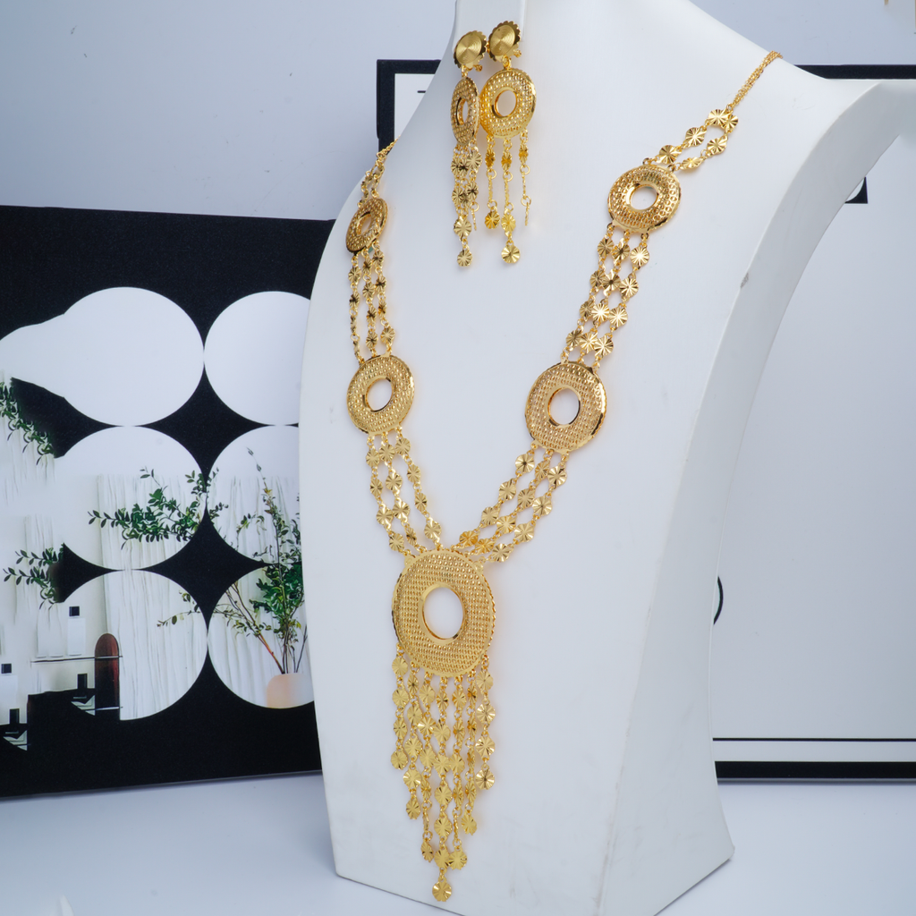 中东24K镀金首饰新娘项链耳坠手链戒子Gold placer jewel