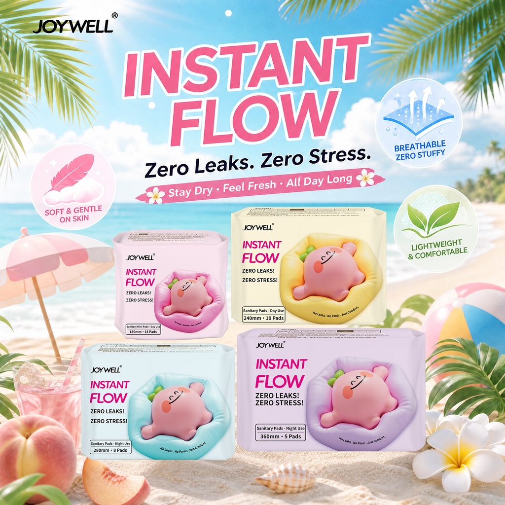 JOYWELL 瞬吸系列卫生巾 3D 防侧漏 干爽锁水 柔软透气 日用夜用多规格姨妈巾
